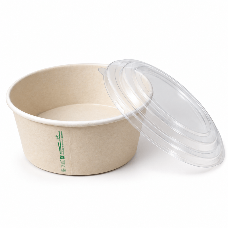 BOWLS DARNEL NATURALS BAMBOO CON TAPA 43 ONZAS (1.300 ML), PAQUETE DE 50 UNIDADES