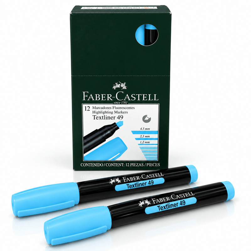 PINCEL RESALTADOR FABER  CELESTE