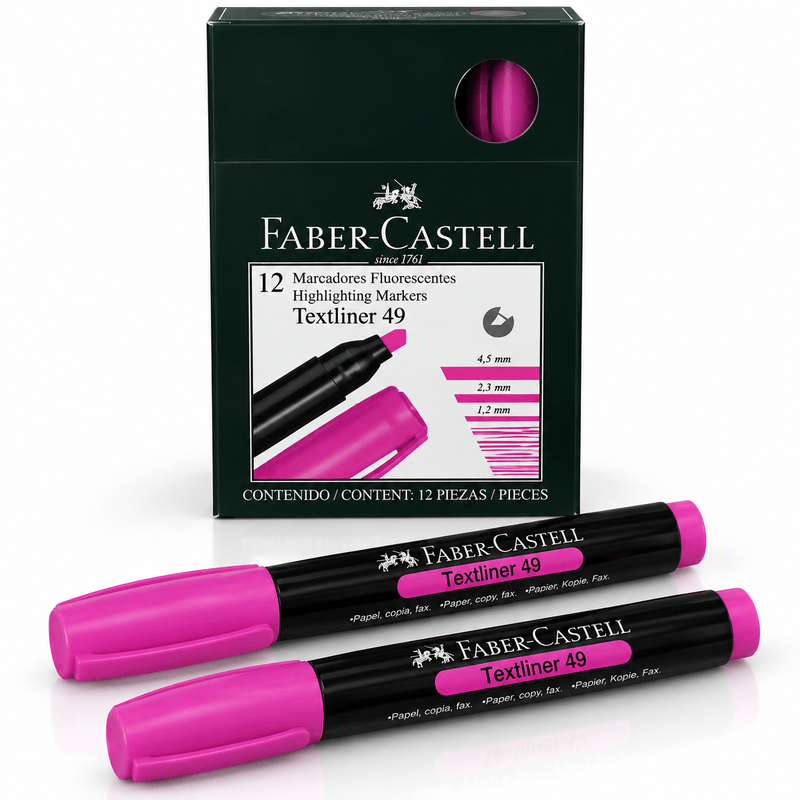 PINCEL RESALTADOR FABER ROSA