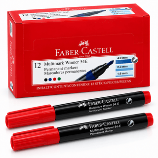 PINCEL MARCADOR PERM. FABER ROJO