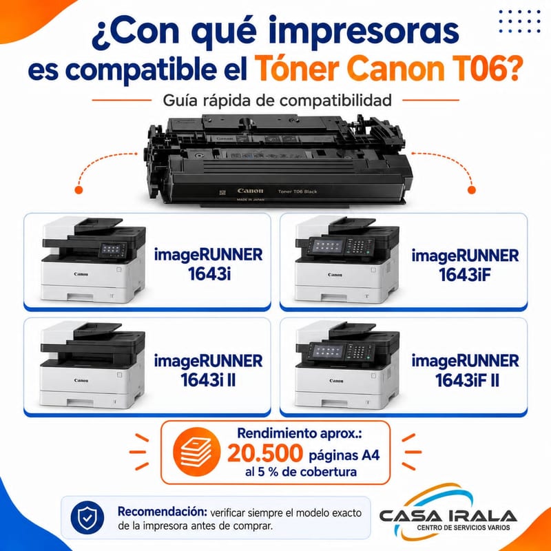 TÓNER CANON C001AA/T06 PARA IMAGECLASS MF1643 E IMAGERUNNER 1643 (20,5K)