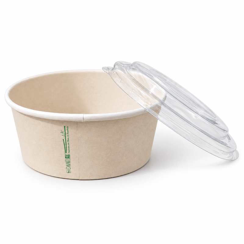 BOWLS DARNEL NATURALS BAMBOO CON TAPA 25 ONZAS (750 ML), PAQUETE DE 50 UNIDADES