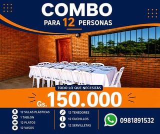 COMBO ALQUILER PARA 12 PERSONAS