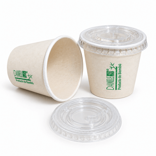 COPA SOUFFLÉ NATURALS BAMBOO CON TAPA 1 ONZA (30 ML), PAQUETE DE 50 U.