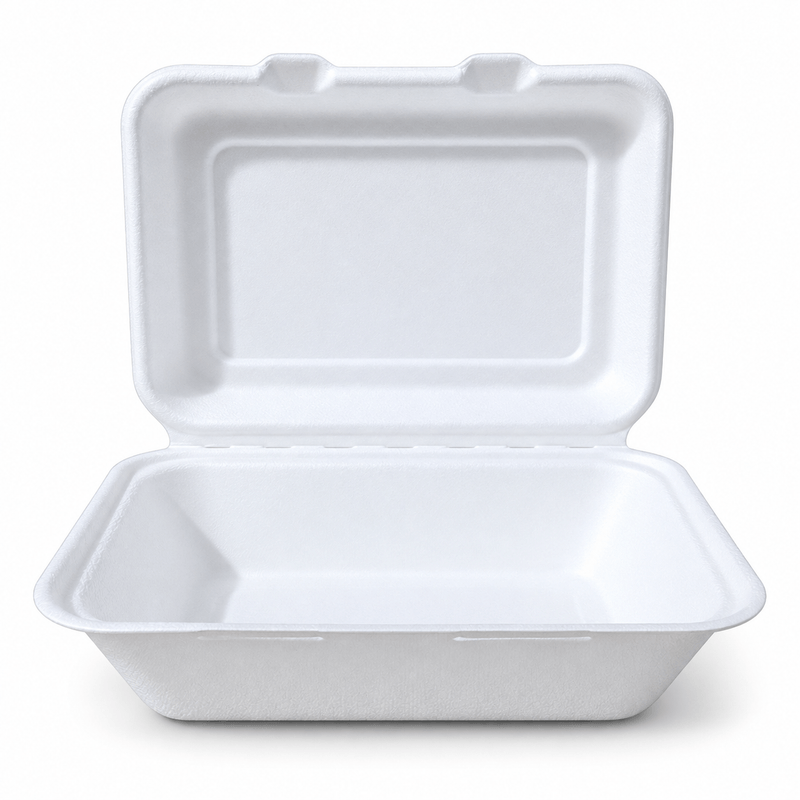 PORTACOMIDA DE BAGAZO DE CAÑA 600 ML, PAQUETE DE 200 UNIDADES
